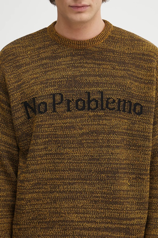 No Problemo sweter z dodatkiem wełny Mosca Crew Neck żółty NP2009004