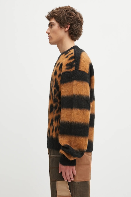 Svetr s příměsí vlny Aries Brushed Leopard AR2004204 hnědá AW25