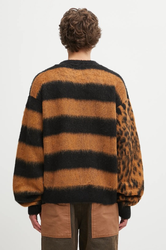 Odzież Aries sweter z dodatkiem wełny Brushed Leopard AR2004204 brązowy