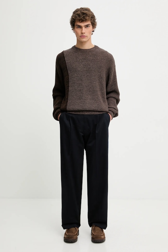 Svetr s příměsí vlny Aries Fisherman AR2004504 hnědá