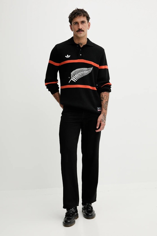 adidas Originals sweter z domieszką wełny All Black KG4640 czarny AW25