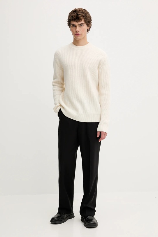 Les Deux sweter wełniany Eddie 1000471 beżowy AW25