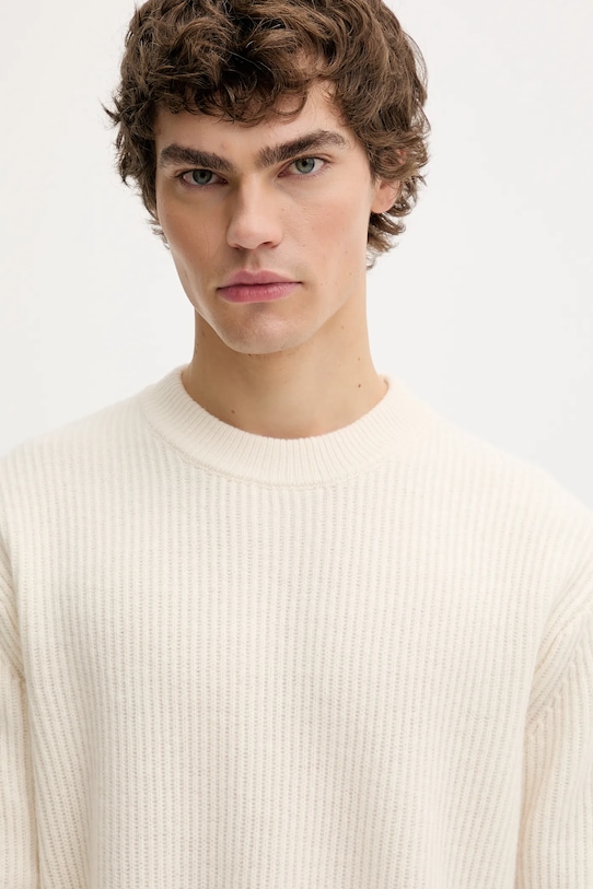 Les Deux sweter wełniany Eddie beżowy 1000471