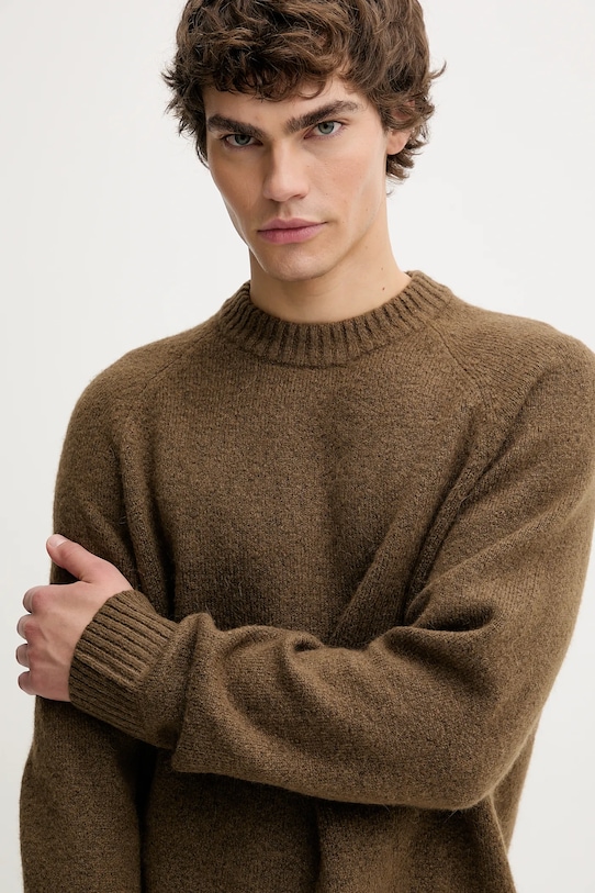 Sveter s prímesou vlny Les Deux Gilbert hnedá 1000555