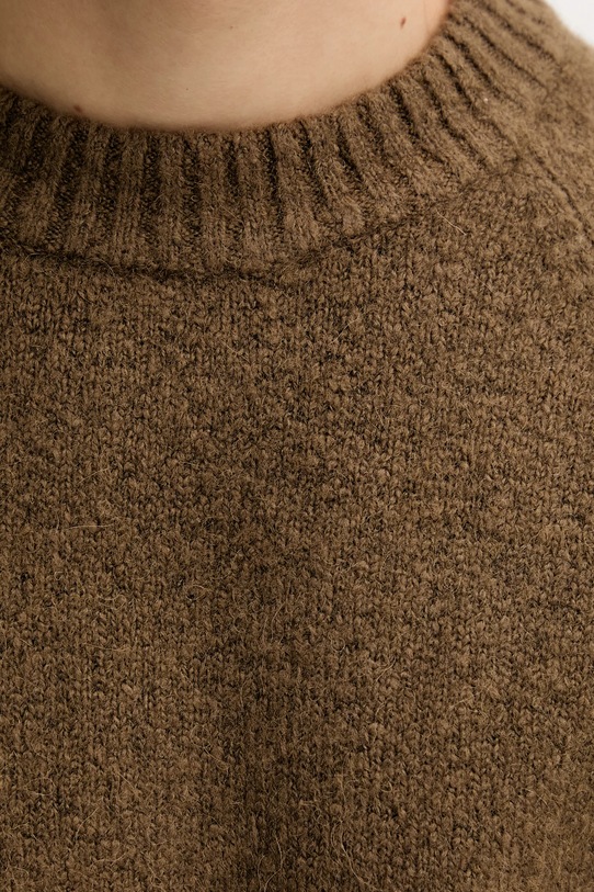 Les Deux sweter z dodatkiem wełny Gilbert 1000555 brązowy