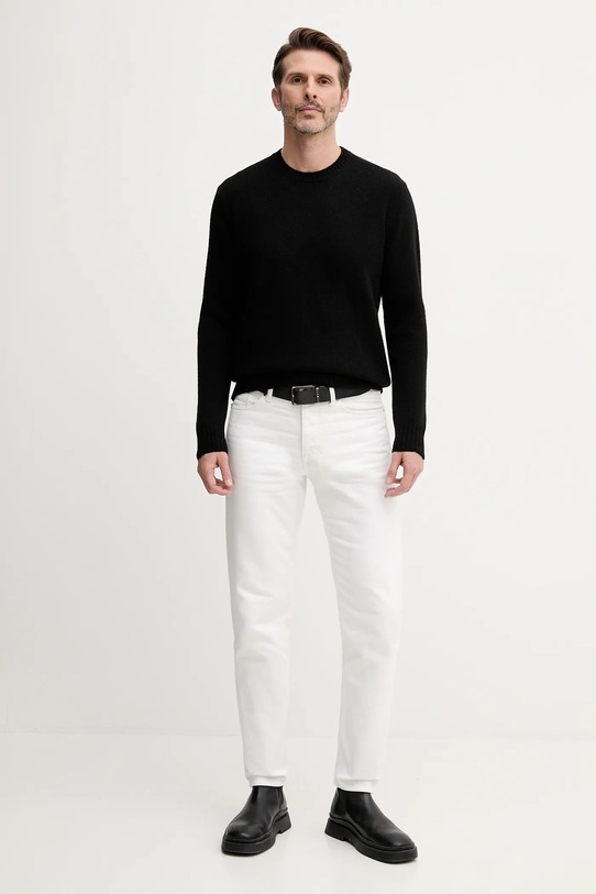 United Colors of Benetton sweter wełniany 103MU10B5 czarny AW25