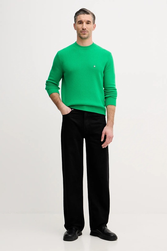United Colors of Benetton sweter z dodatkiem wełny 1444U10AZ zielony AW25