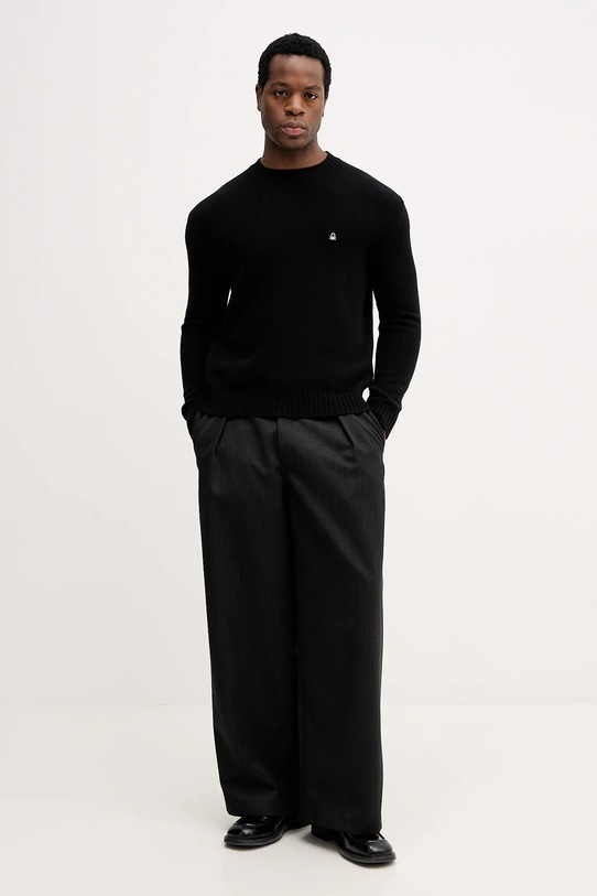 Πουλόβερ με προσθήκη μαλλιού United Colors of Benetton 1444U10AZ μαύρο AW25