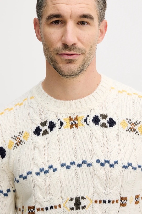 United Colors of Benetton sweter z dodatkiem wełny beżowy 13N7K10AW