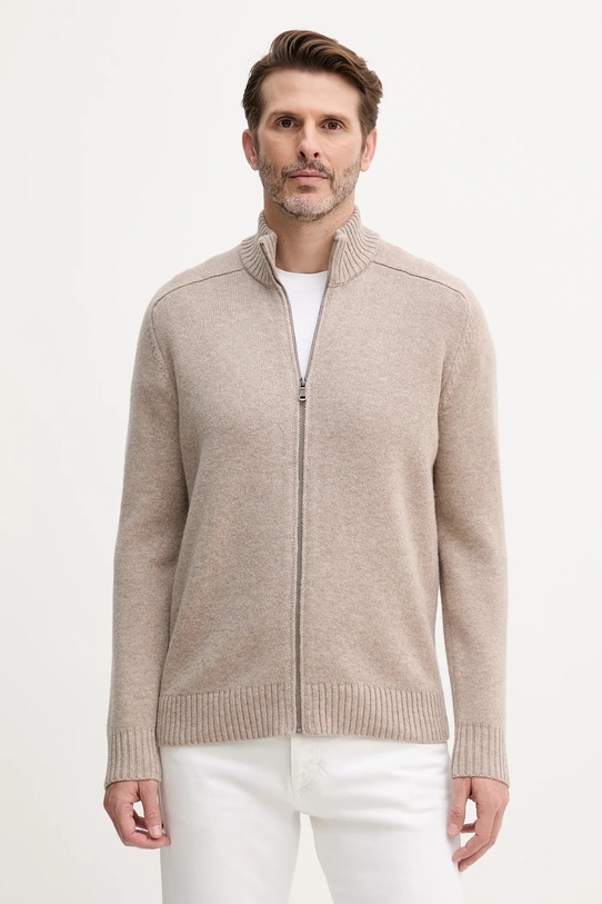 United Colors of Benetton kardigan wełniany wełna beżowy 1006U501C