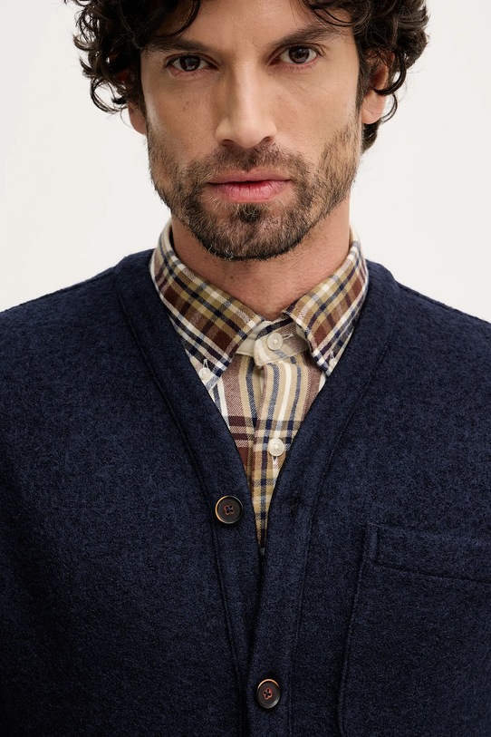 Ζακέτα με προσθήκη μαλλιού United Colors of Benetton σκούρο μπλε 24RDUN065