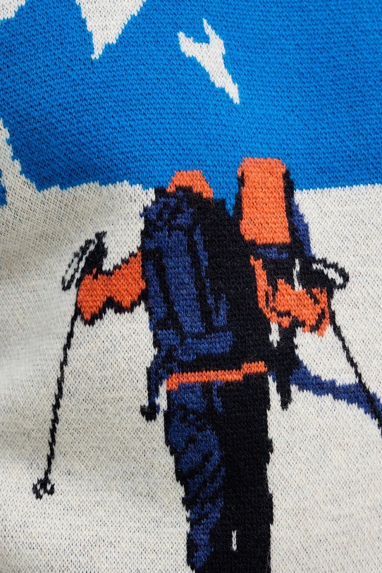 Pulover s dodatkom vune United Colors of Benetton 1444K10B4 mornarsko plava