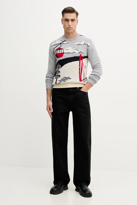 Pulover s dodatkom vune United Colors of Benetton 1444K10B4 siva AW25