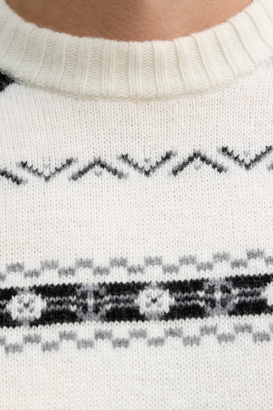 United Colors of Benetton sweter z dodatkiem wełny 18AYK10AP beżowy