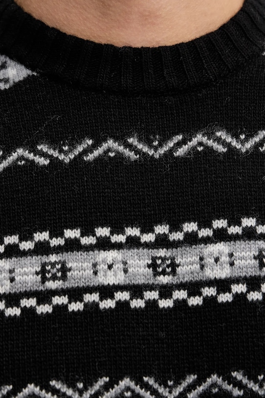 United Colors of Benetton sweter z dodatkiem wełny 18AYK10AP czarny