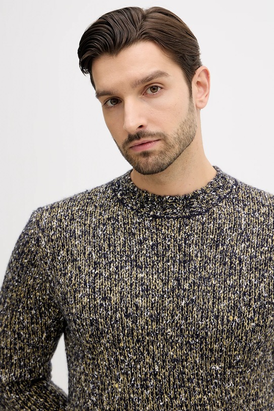 United Colors of Benetton sweter z dodatkiem wełny zielony 10C3U108M