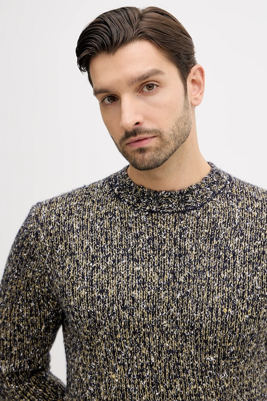 United Colors of Benetton sweter z dodatkiem wełny zielony 10C3U108M