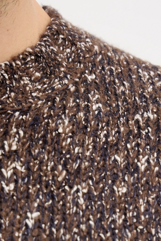 United Colors of Benetton sweter z dodatkiem wełny 10C3U108M brązowy