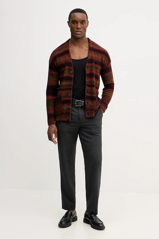 United Colors of Benetton kardigan z domieszką wełny 1HNNK601R pomarańczowy AW25