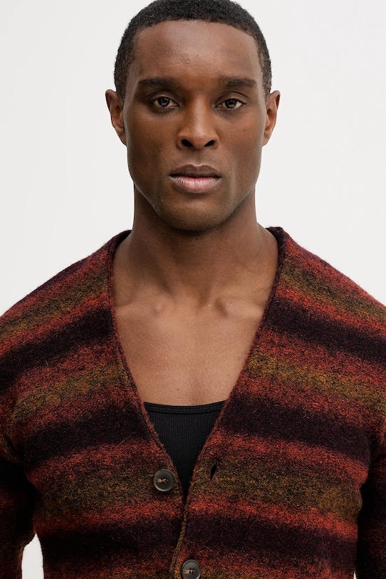 United Colors of Benetton kardigan z domieszką wełny pomarańczowy 1HNNK601R