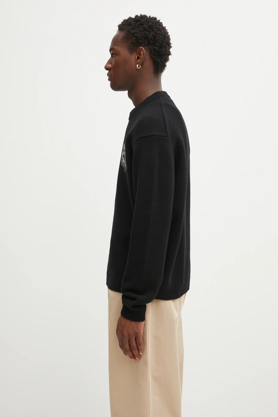 Maison Kitsuné sweter wełniany Fox Head Intarsia Merino PM00816KM0329 czarny AW25