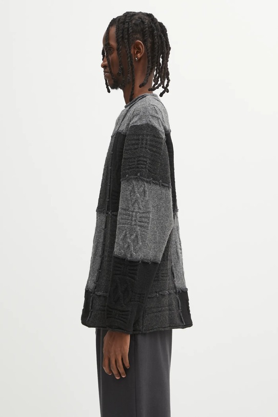 Ader Error sweter z dodatkiem wełny KNIT BO01FWKT0301BK szary AW25