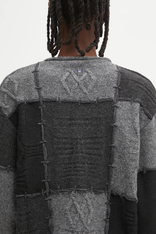 Ader Error sweter z dodatkiem wełny KNIT BO01FWKT0301BK szary