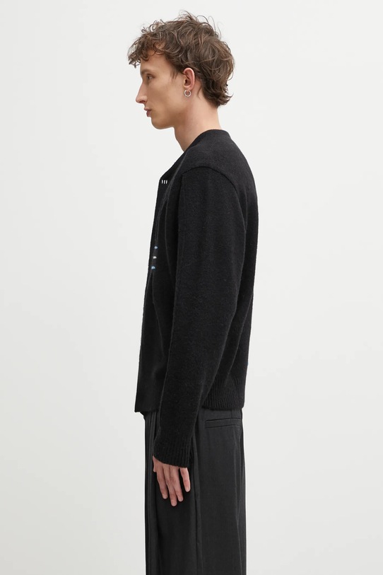 Ader Error kardigan z domieszką wełny KNIT BO01FWKT0703BK czarny AW25