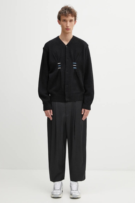Ader Error kardigan z domieszką wełny KNIT BO01FWKT0703BK czarny