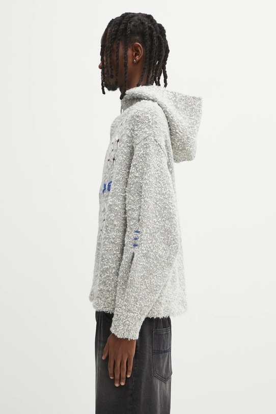 Ader Error kardigan z dodatkiem wełny KNIT BO01FWKT0704GR szary AW25
