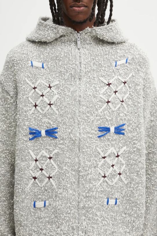Ader Error kardigan z dodatkiem wełny KNIT szary BO01FWKT0704GR