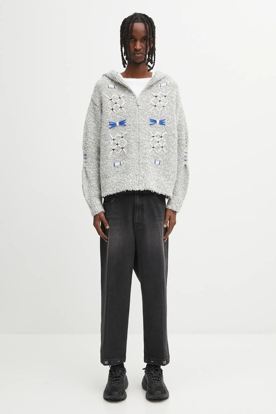 Ader Error kardigan z dodatkiem wełny KNIT BO01FWKT0704GR szary