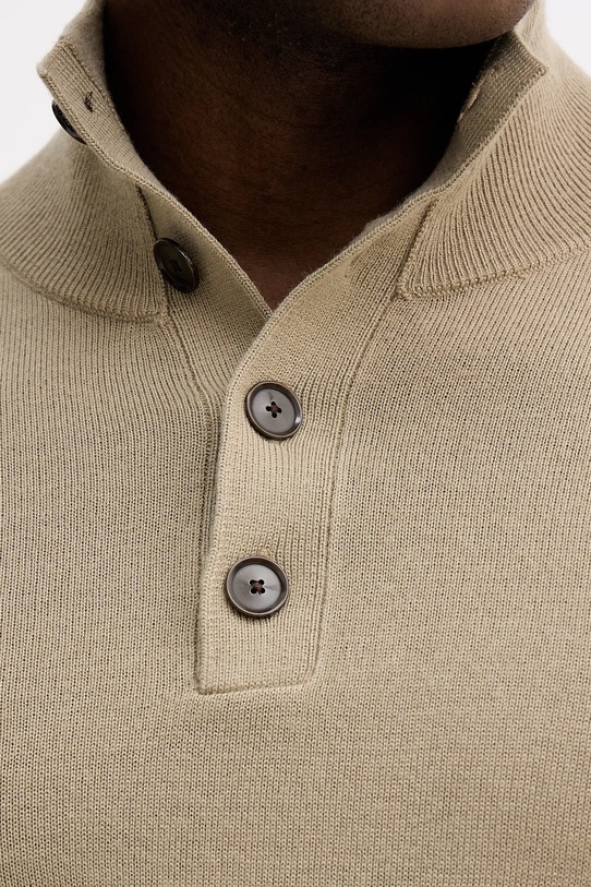 Sisley sweter z dodatkiem wełny 11BAS200W beżowy