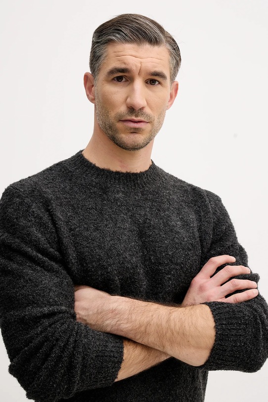 Svetr z vlněné směsi Sisley šedá 170WS104O