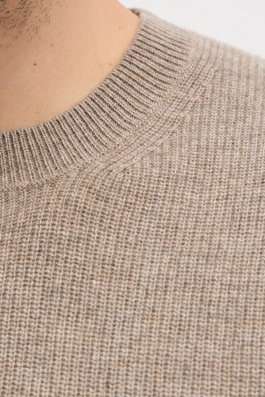 Sisley sweter z dodatkiem wełny 18AYS104I beżowy