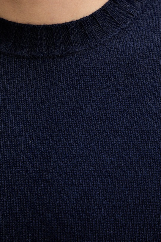 Sisley sweter z dodatkiem wełny 18AYS104L granatowy