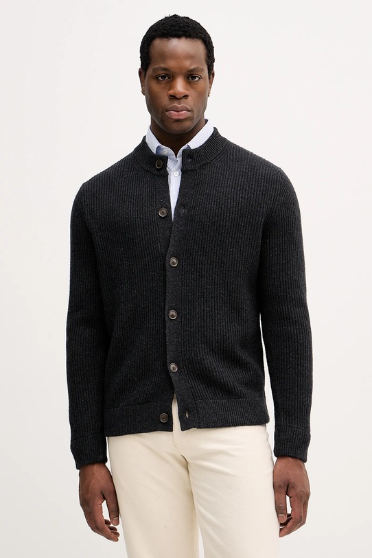 Ζακέτα με προσθήκη μαλλιού Sisley μελανζέ γκρί 1OJHS500K