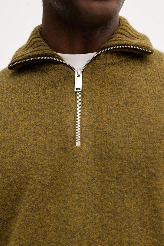 Πουλόβερ με προσθήκη μαλλιού Sisley 1PJXS200Y πράσινο