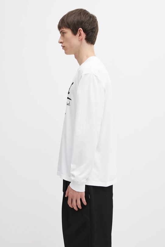 NEIGHBORHOOD longsleeve bawełniany NH . TEE LS-9 252PCNH.LT09 biały AW25