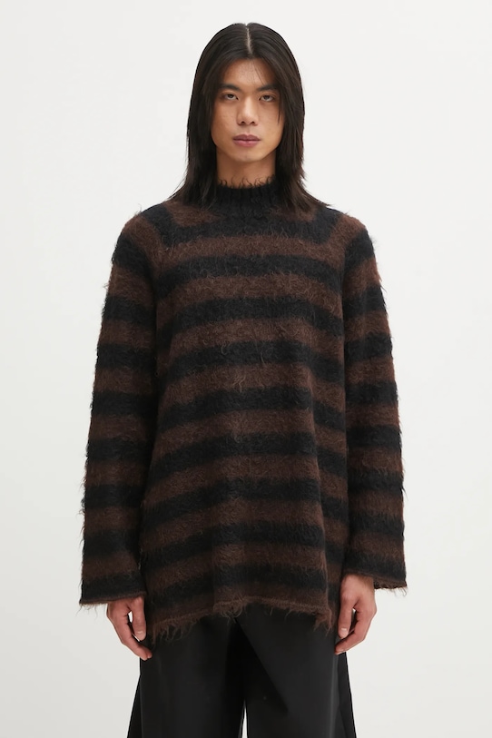 Sveter s prímesou vlny Undercover polorolák hnedá UC2E4904.1