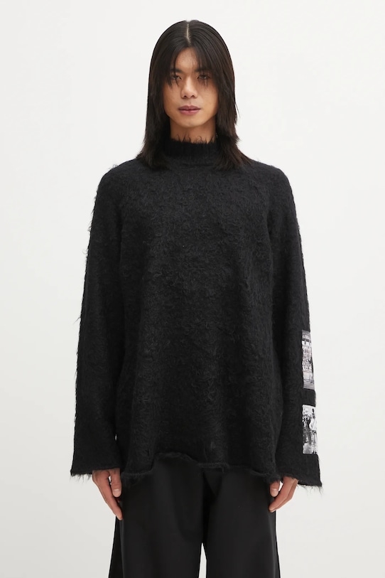 Sveter s prímesou vlny Undercover nášivka čierna UC2E4904.3