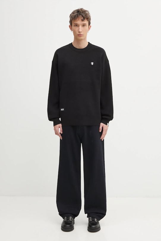 AAPE sweter Now czarny AAPKNMC361XXP
