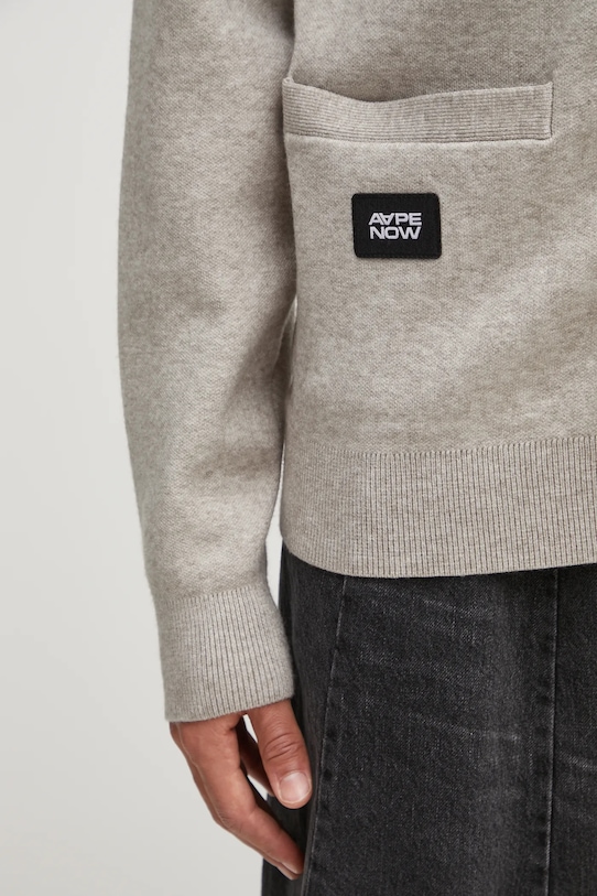 AAPE kardigan Now szary AAPKNMC356XXP