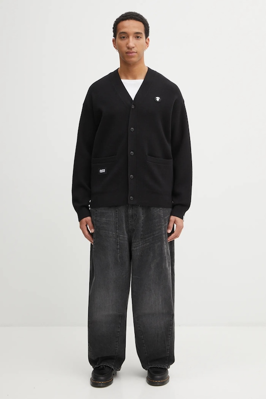 AAPE kardigan Now AAPKNMC356XXP czarny