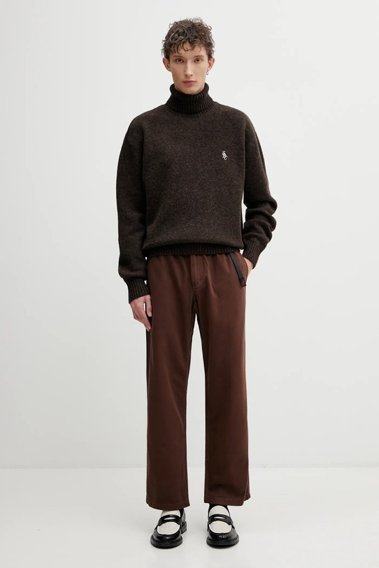 Sporty & Rich sweter wełniany SRC Wool WS08265302BR03 brązowy