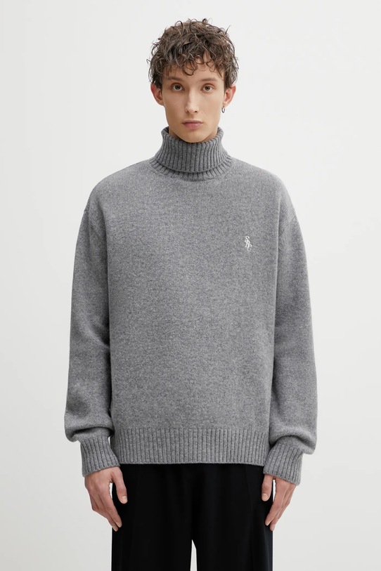 Sporty & Rich sweter wełniany SRC Wool golf szary WS08262302GY04