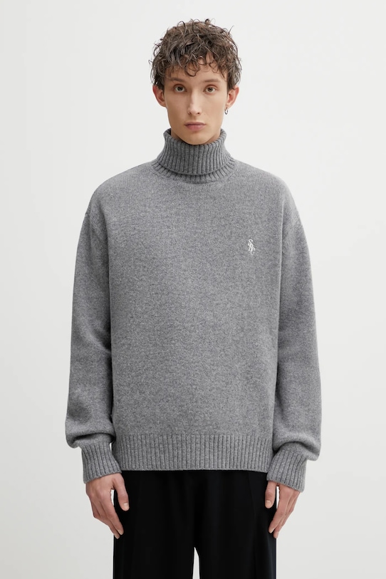 Sporty & Rich sweter wełniany SRC Wool golf szary WS08262302GY04