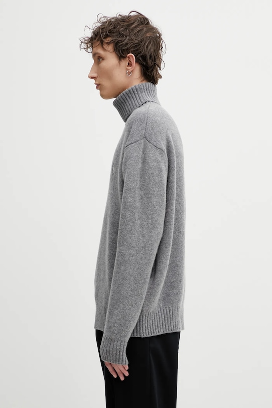 Sporty & Rich sweter wełniany SRC Wool WS08262302GY04 szary AW25