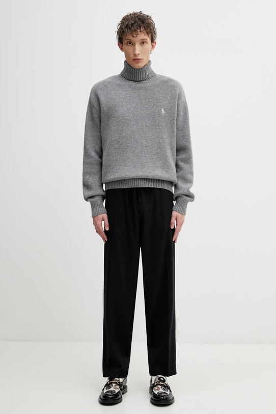 Sporty & Rich sweter wełniany SRC Wool WS08262302GY04 szary