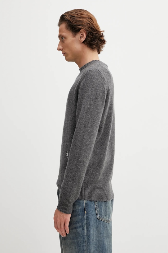 Sporty & Rich sweter wełniany SRC Cashmere WS08362302GY04 szary AW25